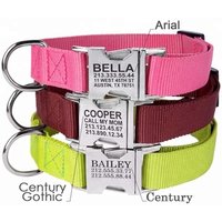 Custom personalized engraving ID plain nylon collar for puppy small medium dogs