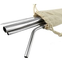amazon top seller 2019 Wholesale Eco friendly 8pcs stainless steel straw metal straw