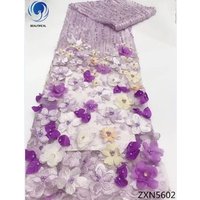 Beautifical Flower 3D Lace Bridal Fabric Beads