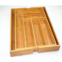Expandable Bamboo Cutlery Tray 8 Compartments