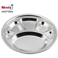 stainless steel fast food tray dinner plate lunch box silver food divider plate bear's paw shape restaurant plates for children