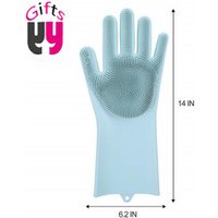Silicone Cleaning Brush Scrubber Gloves for Dishwashing, Cleaning, Pet Hair Care