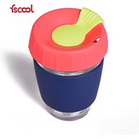 Reusable Glass Coffee Mug Silicone Sleeve