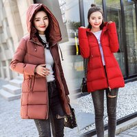 bulk wholesale polyester with siamese cap women down coat mid-long style thicken new design women casacas