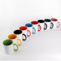 Maikesub 11oz ceramic handle & inside color custom coffee cup sublimation mug