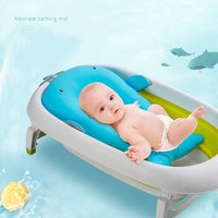 Baby Shower Portable Air Cushion Bed Babies Infant Baby Bath Pad Non-Slip Bathtub Mat NewBorn Safety Security Bath Seat Support
