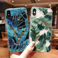 3D Leaves Flower Electroplating Gilding mobile phone case for iphone 6 7 8 X XS Xr Xs max clear back cover