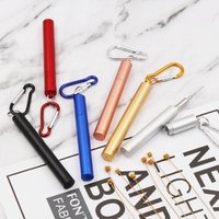 Collapsible Metal Drinking Straw Case & Cleaning Brush