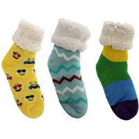 Thick Knit Sherpa Lined Slipper Socks Grippers