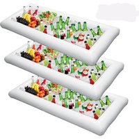White Inflatable Serving Bar and Buffet with Drain Plug , Salad Ice Tray Food Drink Containers
