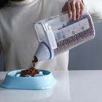 Wholesale Transparent Pet Food Storage Sealed Container With Measuring Cup
