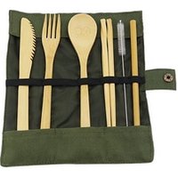 Travel Utensils Reusable Bamboo tableware Knife Fork Spoon Chopsticks and Straws bamboo cutlery set