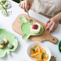 Colourful Ceramic Leaf Shaped Fruit Plate
