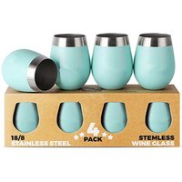 Small MOQ double wall stainless steel wine tumbler spray painting powder coating stemless wine insulated stainless steel tumbler