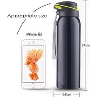 2019 New Design Custom Logo Vacuum Flask Stainless Steel Metal Sport Water Bottle With Straw
