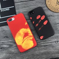 Wholesale temperature heat Sensitive pu leather thermal sensor color change cell Matte phone case For iphone 56 6s Whol78 plus x