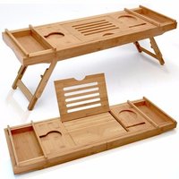Extra Large Bamboo Bath Caddy Bed Tray
