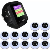 restaurant cafe hotel room service call system Smart wireless wrist watch pager receiver with 10 call buttons