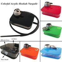 Colorful Narguile Acrylic Shisha Hookah With Charcoal Holder Silicone Bowl LED Light