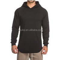 Cotton Pullover Hoodie Scoop Bottom Side Zippers