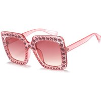 Wholesale fashion 2018 classical pink rhinestone sunglasses for women