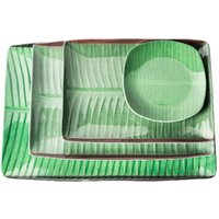Villa Banana Leaf Rectangular Melamine Plates Set