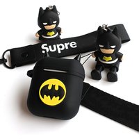OEM custom Upgraded version mini earphone 3D silicone batman avengers cartoon for Airpods Case with pendant