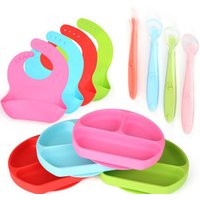 Factory Direct Eco Friendly BPA free Silicone 3 Pack Kids Plate Set