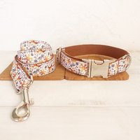 Luxury Dog Collar Leash Set Name Plate