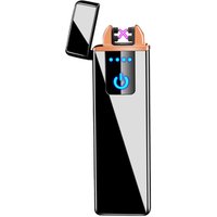 Hot selling fingerprint sensor double arc usb silent lighter custom with battery cigarette lighter 158