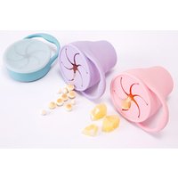 No-Spill Foldable Silicone Snack Bowl with Cover for Toddlers & Kids