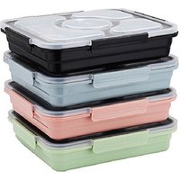 2019 New Arrival high quality durable BPA free leak-proof 5 compartments stainless steel bento lunch box perfect for student