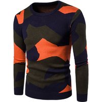 Casual Patchwork Camouflage Pullover Sweater