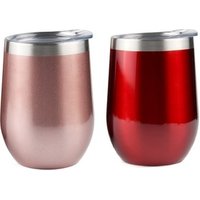 12 oz Stemless Insulated Wine Tumbler with Lid and Straw