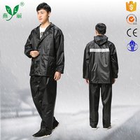 Waterproof Polyester Hooded Rain Coat Workers