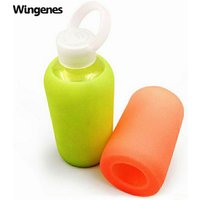 Wingenes Custom Silicone Glass Water Bottle With Sleeve, Silicone Sleeve Glass with Bottle