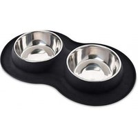 Dog Bowls Stainless Steel Water and Food Feeder with Non Spill Skid Resistant Silicone Mat for Pets Puppy Small Medium Dogs