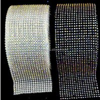 Flexible Rhinestone Mesh Trimming 18 Rows Elastic Crystal Banding