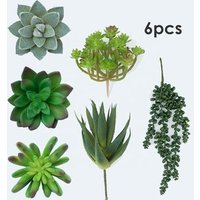 6 Artificial Hanging Succulents