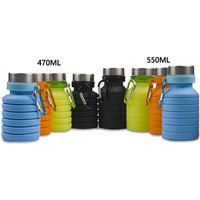 Foldable Silicone Sports Water Bottle Stainless Steel Cover