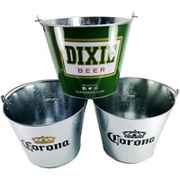 Round Metal Ice Bucket Bottle Opener