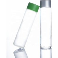 250ml 300ml 350ml 400ml 500ml 750ml transparent high borosilicate voss glass water bottle with screw cap