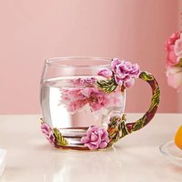 Enamel Glass Cup Handle Tea or Coffee