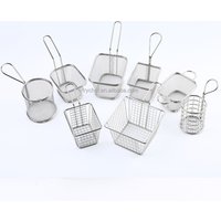 Mini Stainless Steel French Fry Serving Baskets Cones