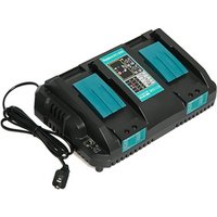 18V Max Output 4A Dual Port Rapid Optimum Lithium ion Battery Charger DC18RD Compatible with Makita BL1815 BL1830 BL1840 BL1850