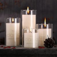 Decorate hand blown t cylinder glass tube candle vase candle holder double wall glass candle cup