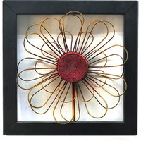 40cm Rainhou Square Flower Metal Wall Art