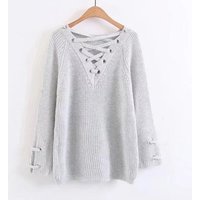 Viscose V Neck Bandage Sweater