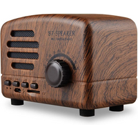 2018 New Style Retro Radio Wooden Wireless Stereo BT Bluetooths Speaker with Christmas Gift