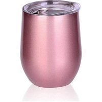 12oz Double Wall Rose Gold Cups 304 18/8 Stainless Steel Reusable Coffee Cup Mug Tumbler With Lid